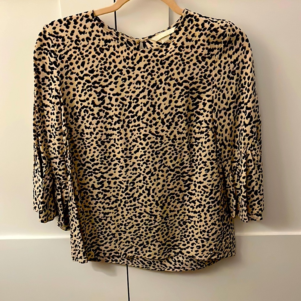 H&M Flutter Sleeve Leopard Top